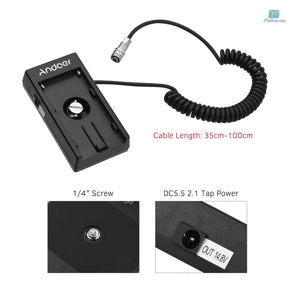 Andoer Camera DV Battery Power Supply Mount Plate Adapter with 1/4 Inch Screw for Blackmagic Cinema Pocket Camera BMPCC 4K for  BP-U30 U60 U90 BP-U Battery