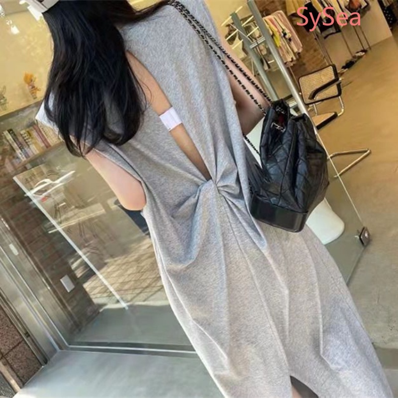 Đầm Không Tay Hở Lưng Dáng Rộng Thời Trang Dành Cho Nữ Plus Size