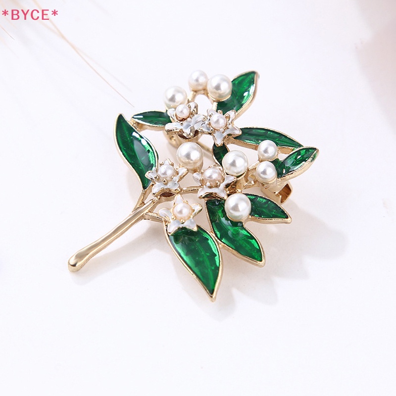 Ghim Cài Áo Hình Hoa Lá Đính Ngọc Trai Giả Cao Cấp Thời Trang Cho Nữ Mới