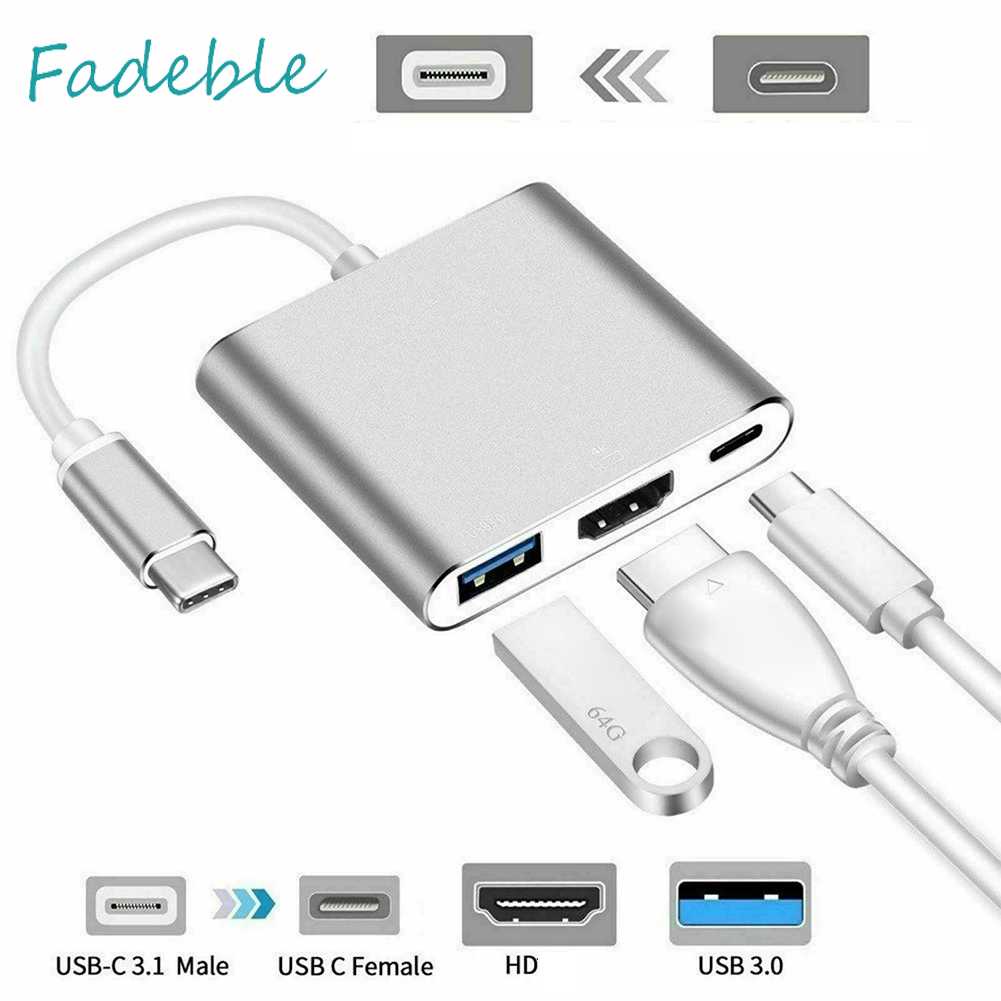 Bộ Chia USB 3.1 10Gbps HDMI TYPE-C 3 Trong 1 Cho Laptop