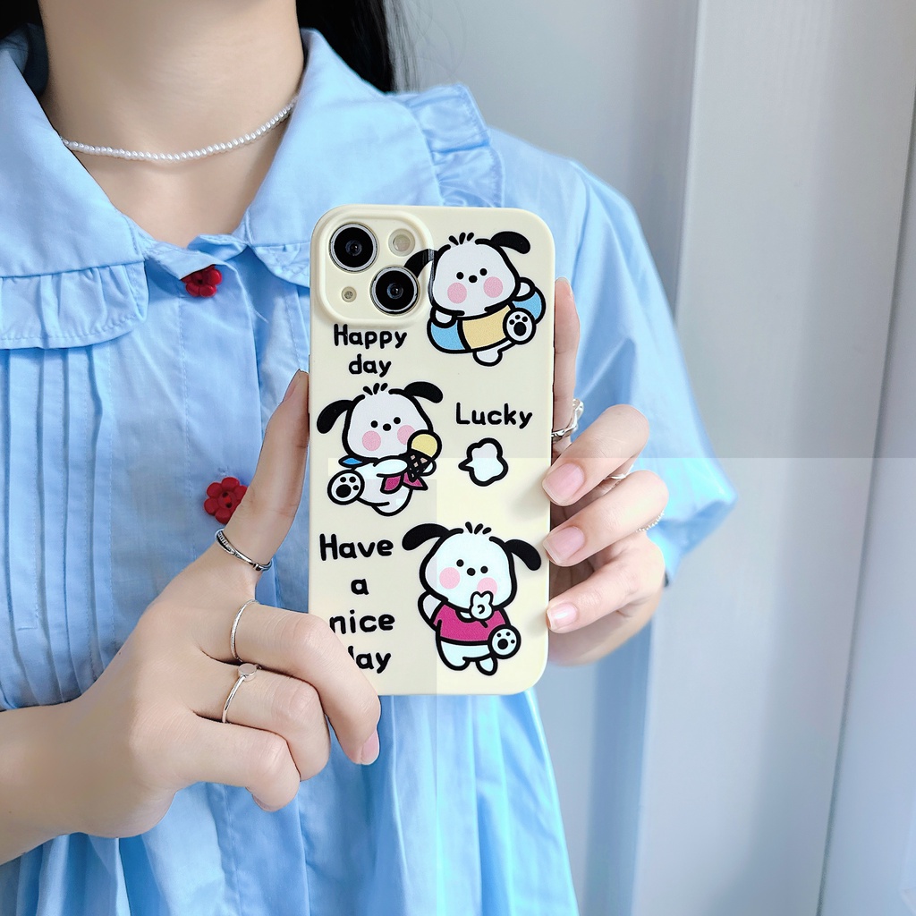 Ốp Điện Thoại TPU Dẻo Họa Tiết Hoạt Hình Chú Chó Tai To Dễ Thương Cho iPhone 13 12 11 Pro Max 14 Plus