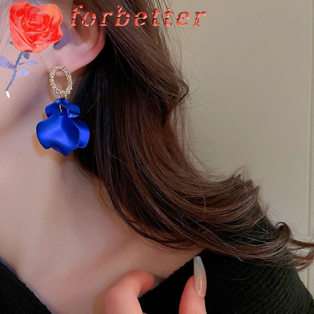 Bông Tai Dáng Dài Hình Cánh Hoa Bằng Acrylic Phong Cách Hàn Quốc Tinh Tế Thời Trang Cho Nữ