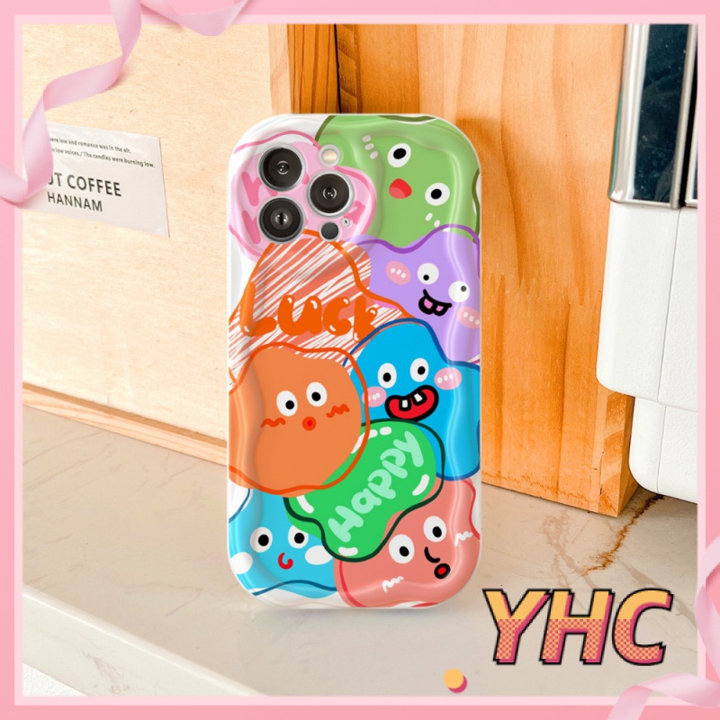 Ốp Lưng iPhone Bánh quy graffiti, động vật và quái vật bong bóng đáng yêu, viền sóng 3D, vỏ điện thoại máy ảnh chống rung Cho Iphone 6 / 6S / 6splus / se / 7 / 7plus / 8 / 8plus / X / xs / xsmax / 11 / 12 / 13 / 14 / Plus / pro / pro max-217