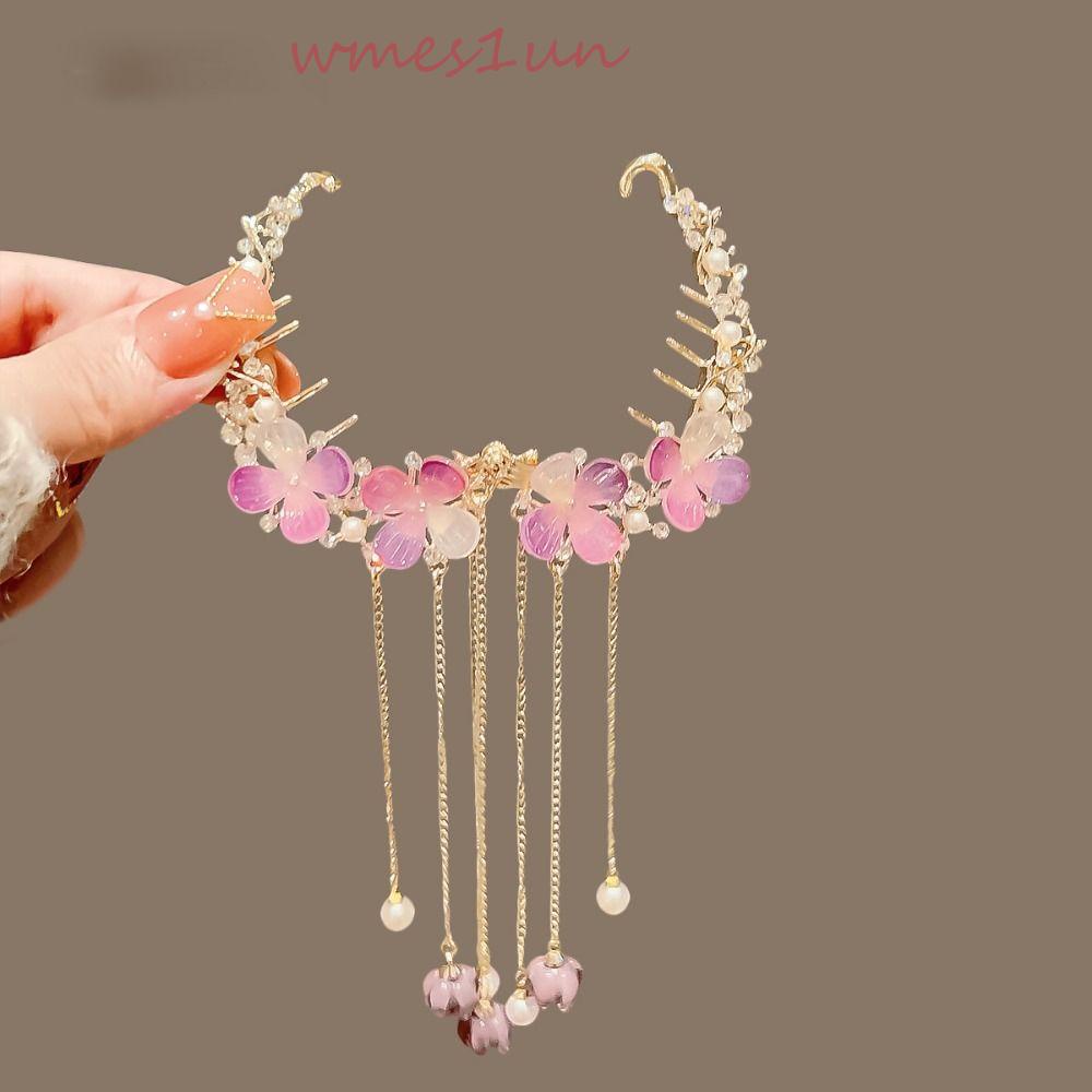 Kẹp Tóc Càng Cua Phối Tua Rua Phong Cách Hàn Quốc Sang Trọng Cho Nữ WMES15H