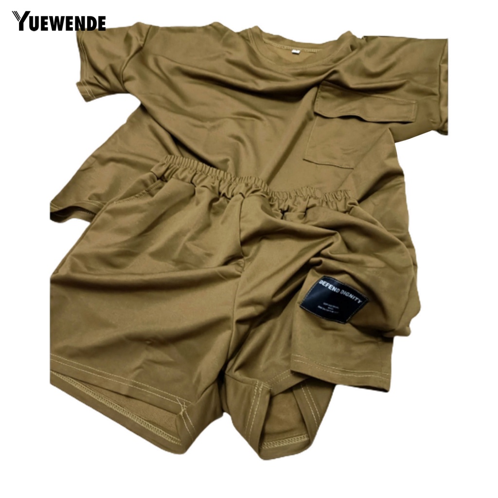 Set 2 Món Áo Thun Cổ Tròn Phối Quần Short Thời Trang Cá Tính Cho Nữ