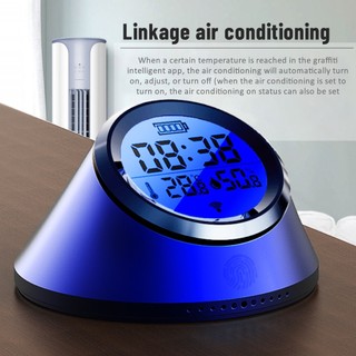Tuya Zigbee Smart Temperature And Humidity Sensor Clock With Screen Backlight Display Home Meter KINOTSTAR KINOTSTAR .