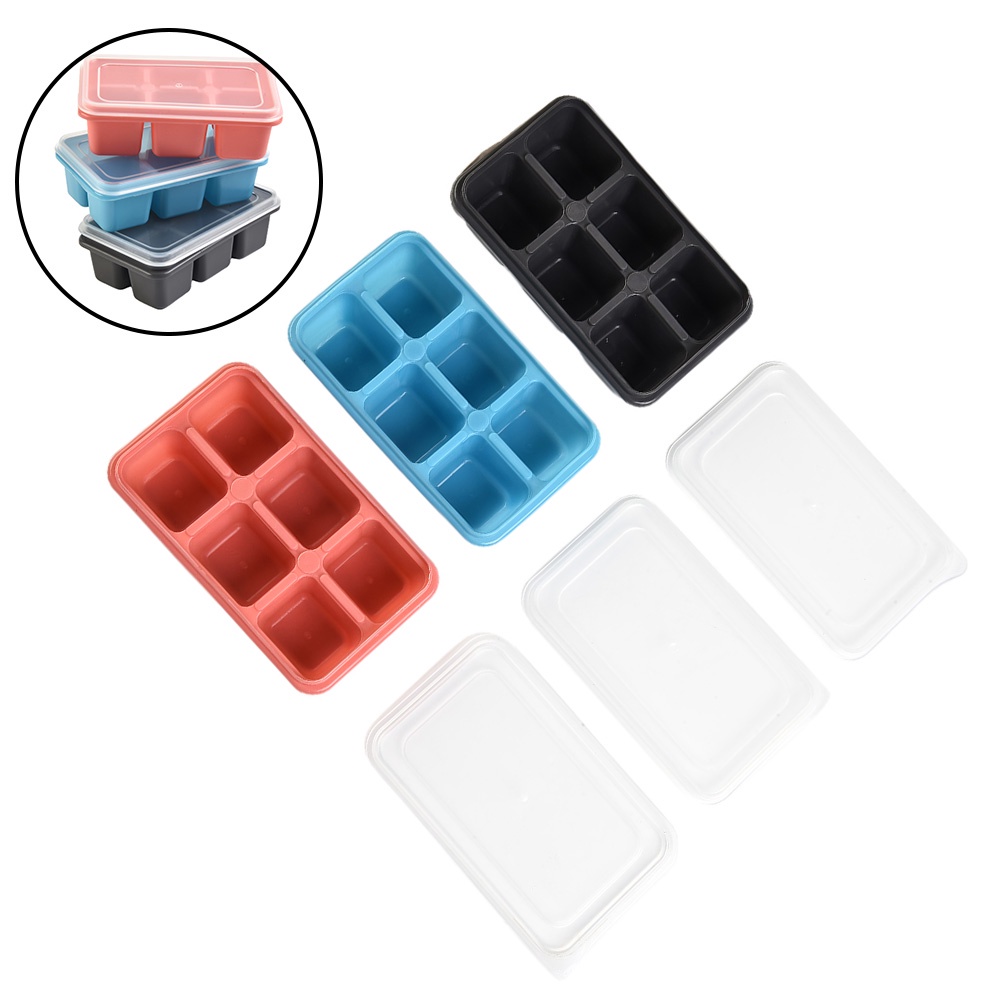 Bộ 3 Khuôn Làm Đá Bằng Silicone Với Nắp Đậy