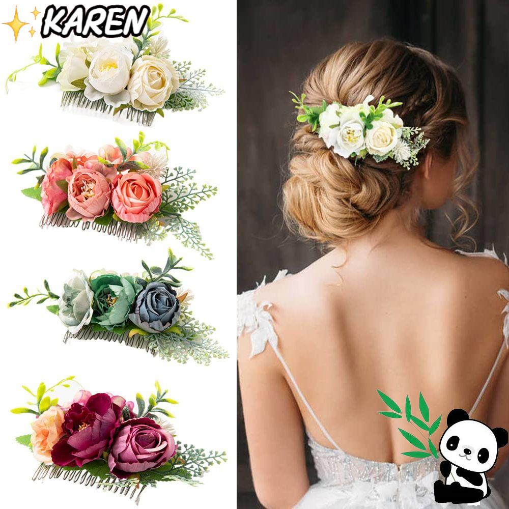 Lược Cài Tóc Hình Hoa Dành Cho Cô Dâu|Phụ Kiện Trang Trí Tóc Xinh Xắn Chất Lượng