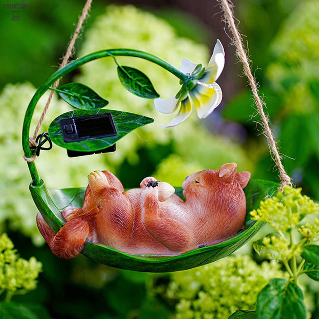 Mô Hình Chó Mèo Treo Cây Trang Trí Sân Vườn Sử Dụng Năng Lượng Mặt Trời