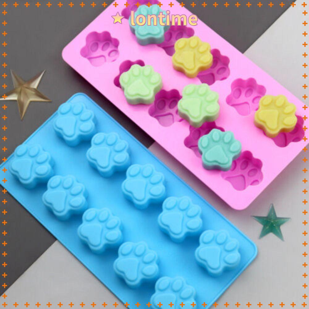 2 Khuôn Làm Bánh Hình Dấu Chân Chó Bằng Silicone