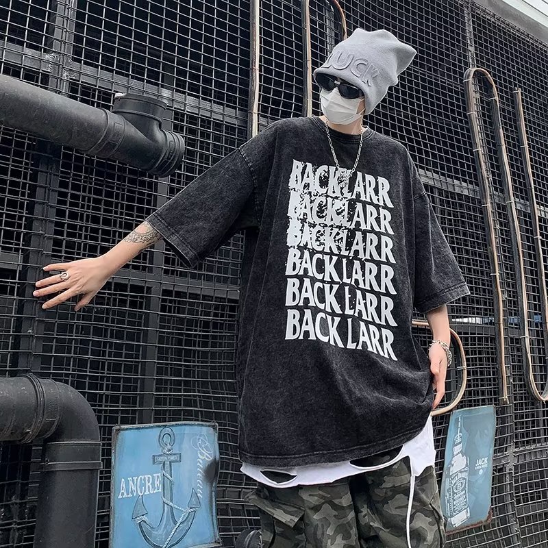 Áo Thun Ngắn Tay Form Rộng Phong Cách Đường Phố Thời Trang Mùa Hè Dành Cho Nam