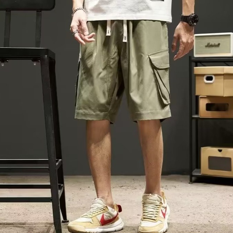 HANLU Hnalu Quần Short Dáng Rộng Phối Túi Thời Trang Công Sở Cao Cấp Cho Nam