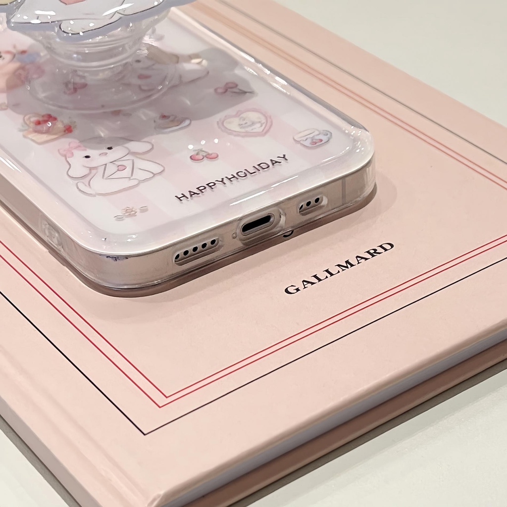 Ốp Điện Thoại Silicon tpu Mềm Trong Suốt Họa Tiết Thỏ Hoạt Hình Dễ Thương Cho iPhone 14 13 12 11 PRO MAX Đứng