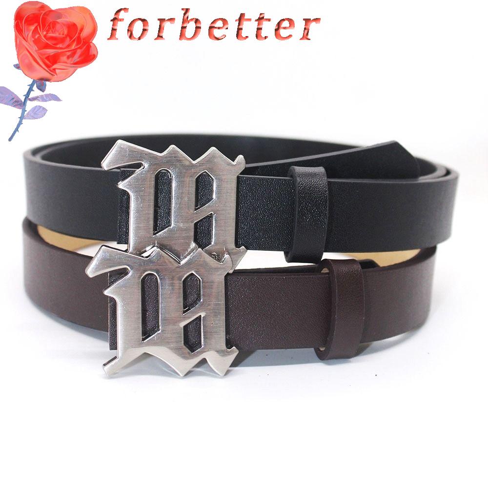 Thắt Lưng Da PU Khóa Kim Loại Khắc Chữ Phong Cách Punk Hip Hop Dễ Phối Đồ Thời Trang Cho Nữ