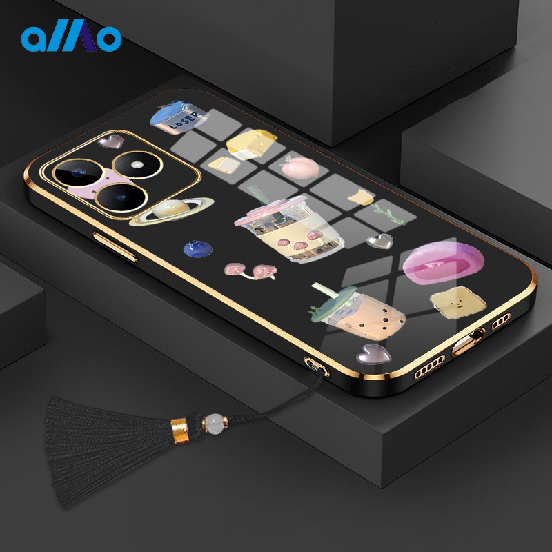 Ốp Điện Thoại Mềm Hình Trà Sữa Cho Realme C53 Narzo N53 Realme 11 Pro + 10t 10 Pro + 9i Realme C55 C35 C30s C33 2023 C30 C31