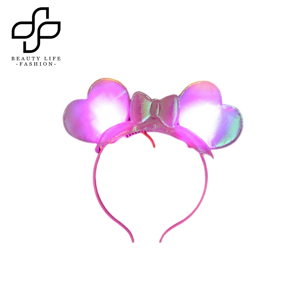 1 Bộ Băng Đô Cài Tóc Hình Trái Tim Lông Vũ Phát Sáng Trang Trí Tiệc Năm Mới