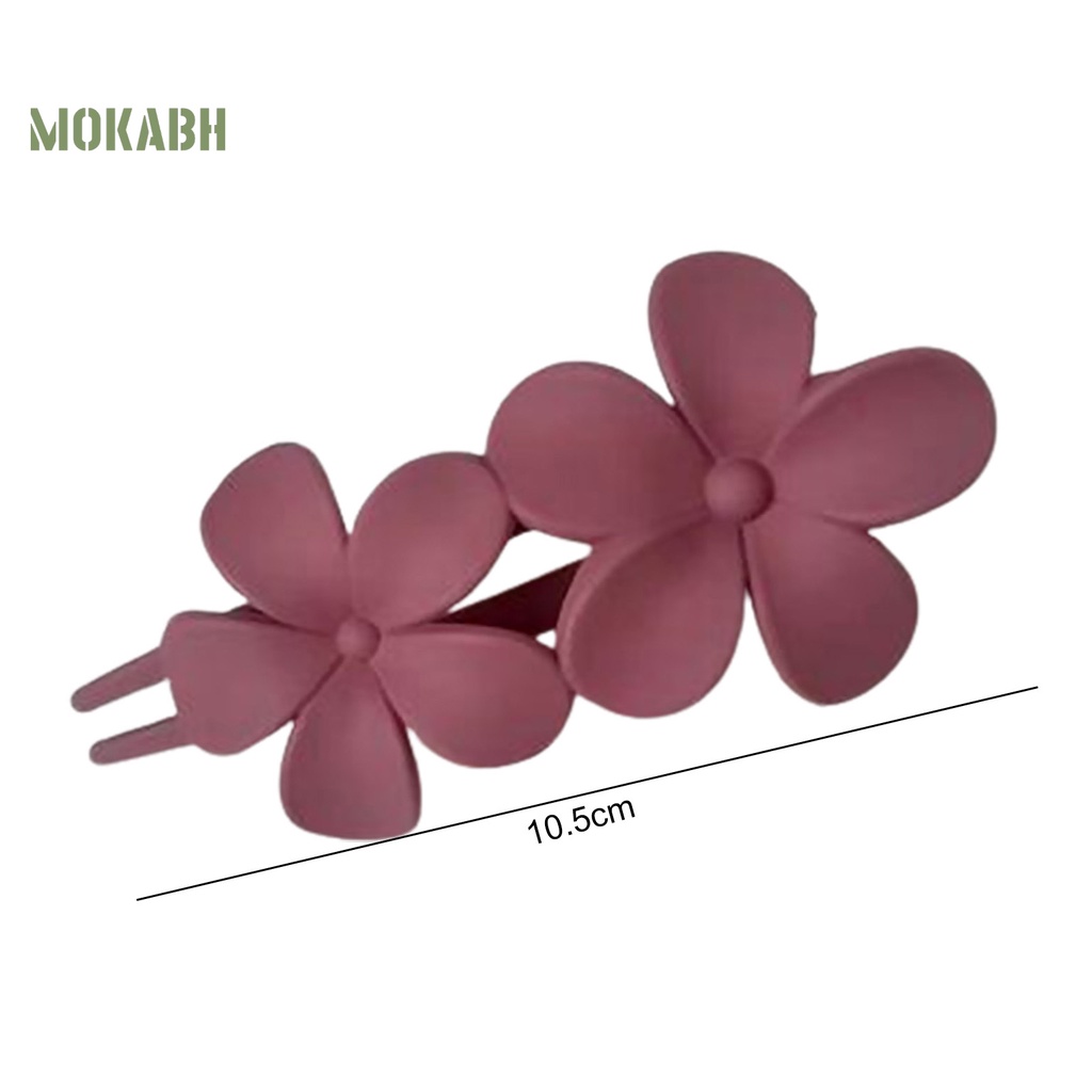 Kẹp Tóc Hình Hoa Hai Lớp Chống Trượt Chống Rơi Màu Trơn Thanh Lịch