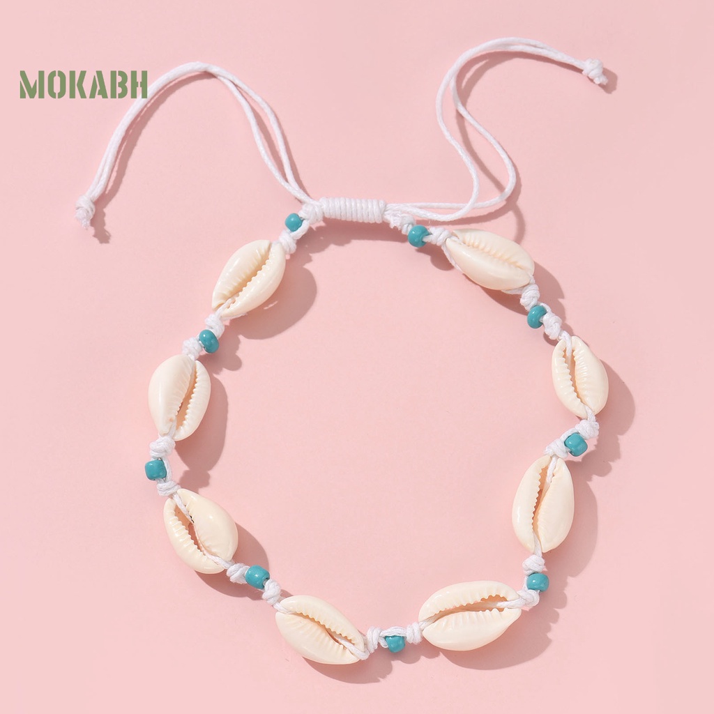 Lắc Chân Bện Dây Đính Vỏ Sò Phong Cách Bohemia Thanh Lịch Cho Nữ