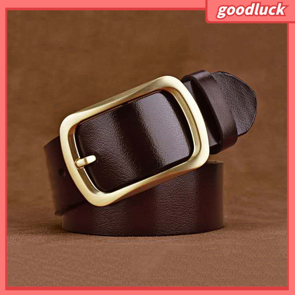 Thắt Lưng Da Giả Dày Màu Trơn Chống Vỡ / Mài Mòn Phong Cách Vintage Cho Nam