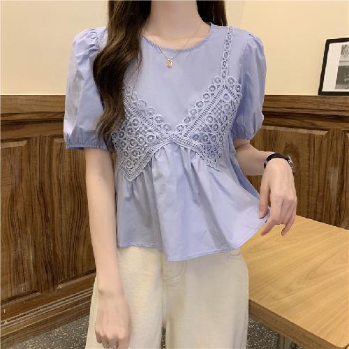 Áo Sơ Mi Ngắn Tay Giả Hai Lớp Thời Trang Mùa Hè Ngọt Ngào Dành Cho Nữ