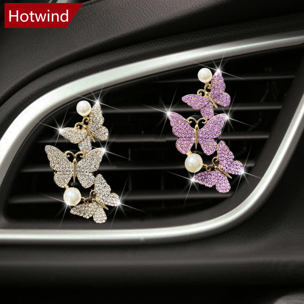 Kẹp Khuếch Tán Nước Hoa Gắn Máy Điều Hòa Xe Hơi I9Q3 Hình Bướm Đính Đá Sang Trọng