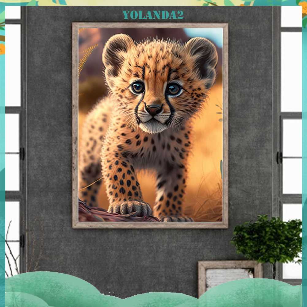 Bộ Tranh Đính Đá 5D Họa Tiết Cheetah Độc Đáo DIY Dùng Trang Trí Nhà Cửa