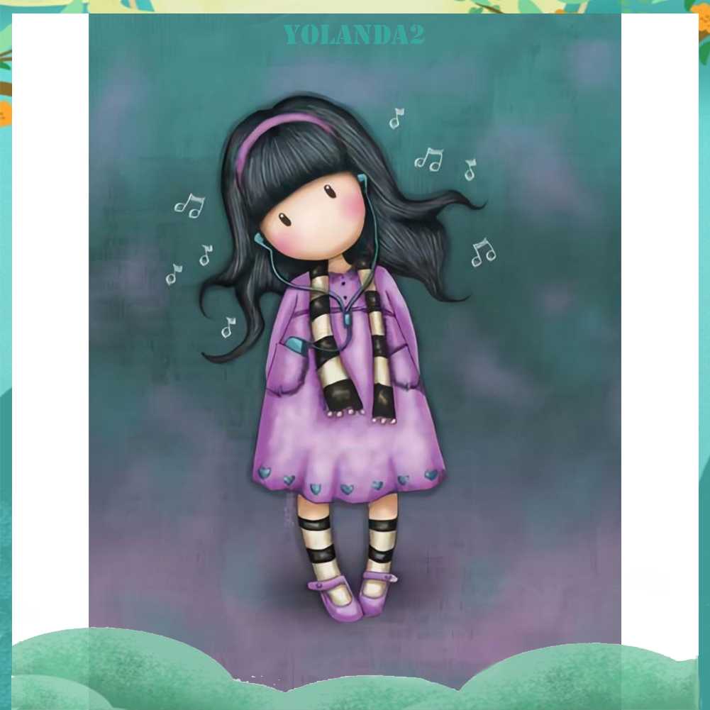 Tranh Đính Đá Kim Cương Toàn Bộ 5D DIY Hình Vẽ Cô Gái Trang Trí Nhà Cửa