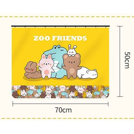 Auto Abat Vent Cute Cartoon Children's Window Sunshield Heat Insulated Sunshade for Car Interior Retractable Track Curtain 9gAt