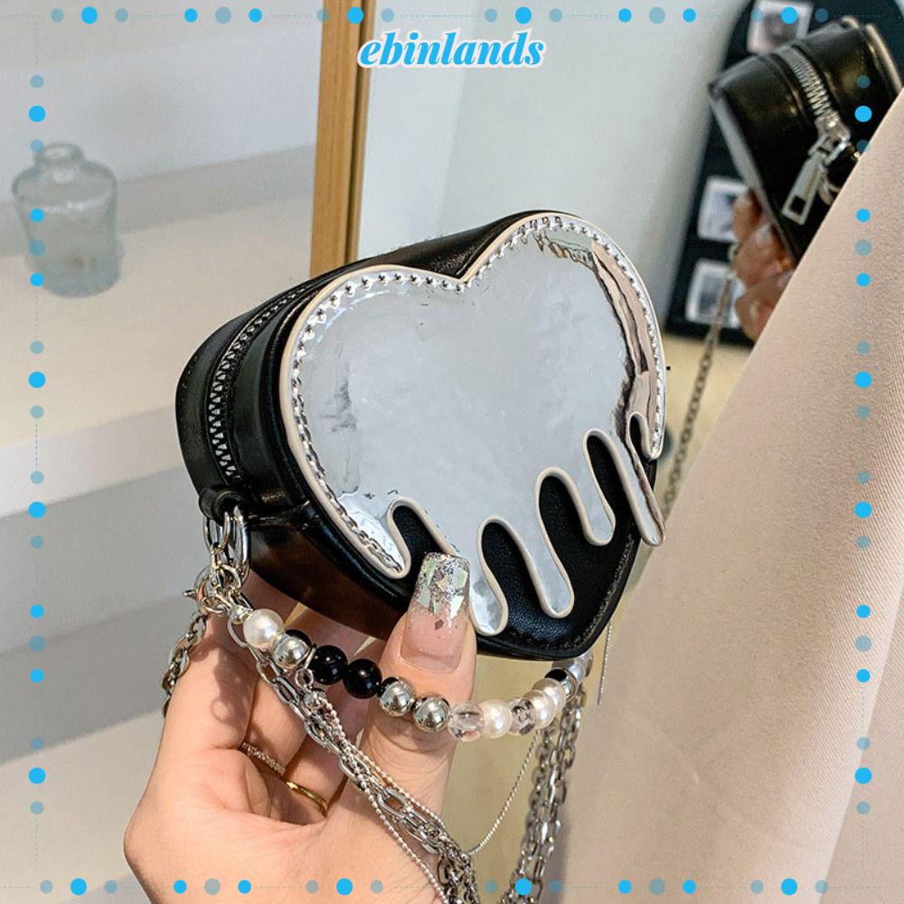 Túi Đeo Chéo Dây Xích Hình Trái Tim Thời Trang Cho Nữ