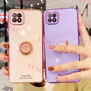 Ốp Điện Thoại Chống Rơi Mạ Điện Có Vòng Đỡ Cho Samsung Galaxy A52 S A72 A22 A82 A13 4G 5G F62 M62 S21FE A03S 164 A04S M52