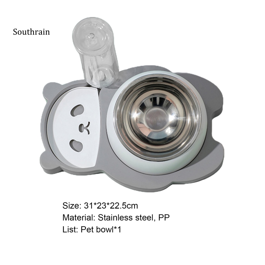 Bát Đựng Thức Ăn Nước Uống Tự Động Bằng Thép Không Gỉ Hình Gấu Trúc Hoạt Hình Cho Thú Cưng
