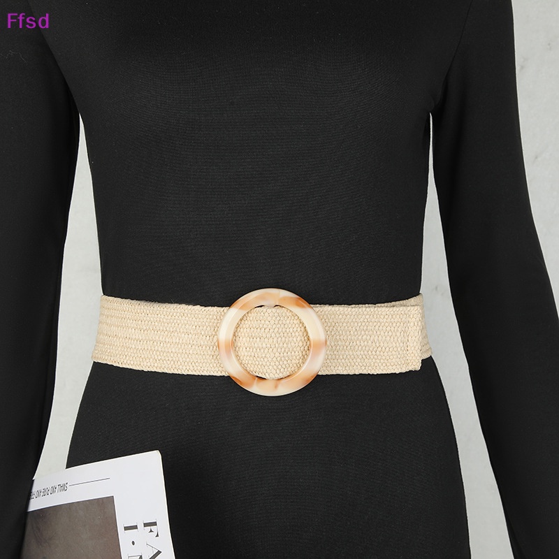 {Ffsd} Hàng Bán Chạy 1 Vòng Tay Bện Rơm Mỏng Lưng Thun / Tròn Cổ Điển Cho Nữ