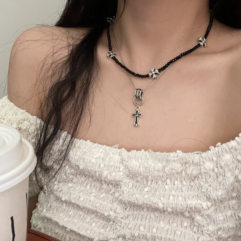 Vòng cổ Mở Rộng Màu Đen Phong Cách Vintage Thời Trang