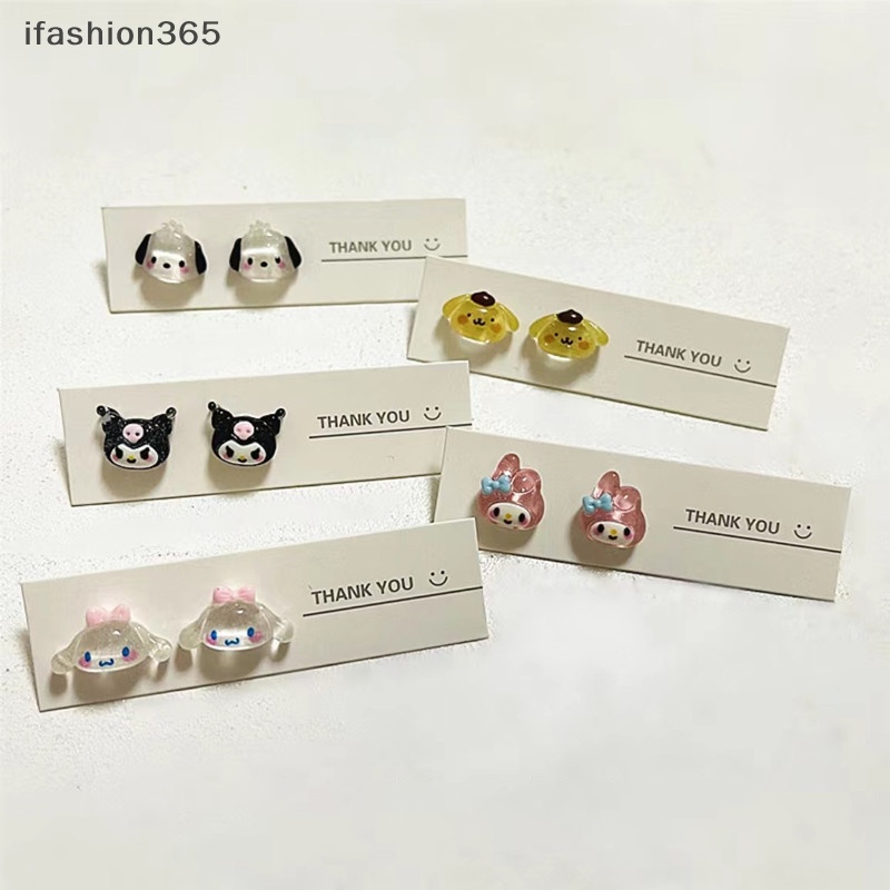 [ifashion365] Bông Tai Sanrio Bằng Nhựa Mềm Mại Phong Cách Harajuku Dễ Thương Cho Nữ