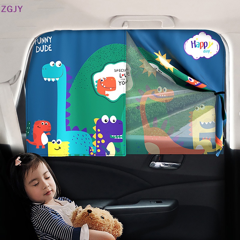 Tấm Che Nắng Từ Tính Họa Tiết Hoạt Hình Cho Cửa Sổ Xe Hơi Mới