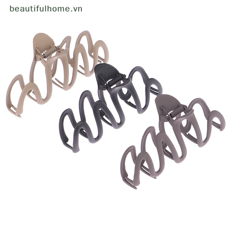 Kẹp Tóc Càng Cua Hình Gợn Sóng / Hình Học Màu Đục Cho Nữ [beauty]
