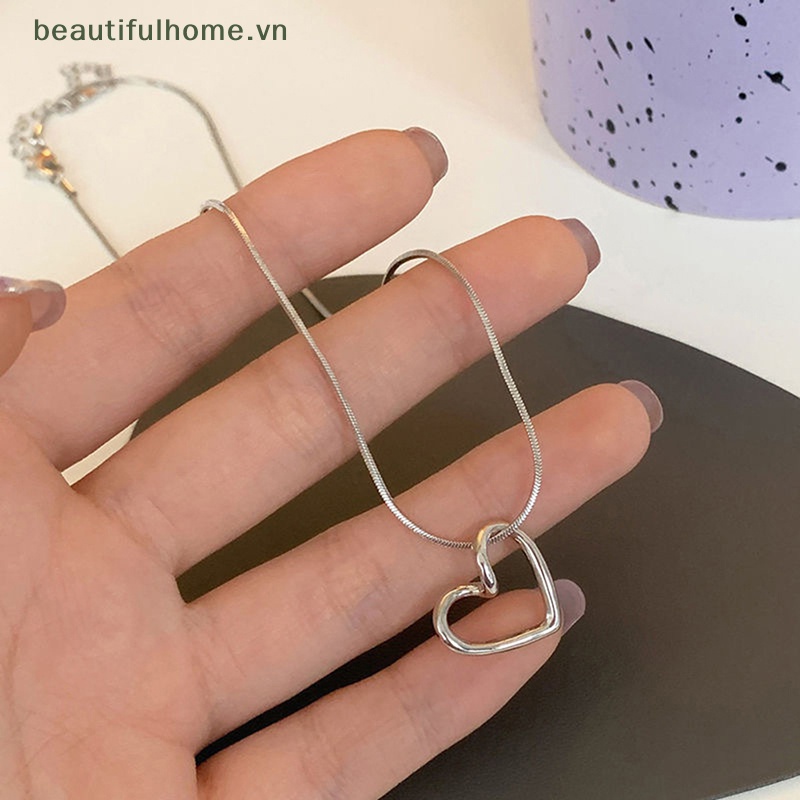 [beautifulhome] Vòng cổ Mặt Hình Trái Tim Rỗng Đơn Giản Thời Trang Dành Cho Nữ [beauty]