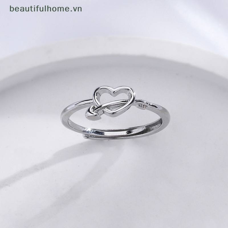 [beautifulhome] Nhẫn Cưới Hình Mũi Tên Tình Yêu Lãng Mạn Màu Bạc Tinh Tế Kích Thước Miễn Phí Cho Nữ Giới Anillos Bijoux [beauty]