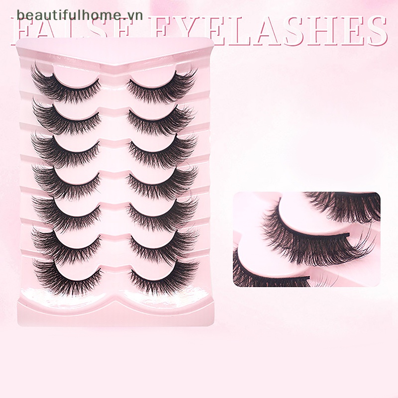Bộ 7 Cặp Lông Mi Giả 3D Cong Dày Tự Nhiên