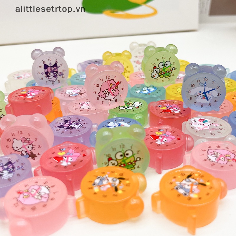 Set 2 Đồng Hồ Báo Thức Mini Họa Tiết Hoạt Hình Dạ Quang Trang Trí Xe Hơi