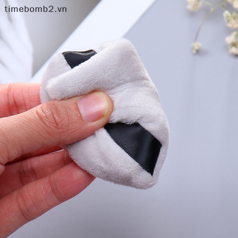 Bông Mút Trang Điểm Hình Tam Giác Mini Bằng Cotton Sa Tanh