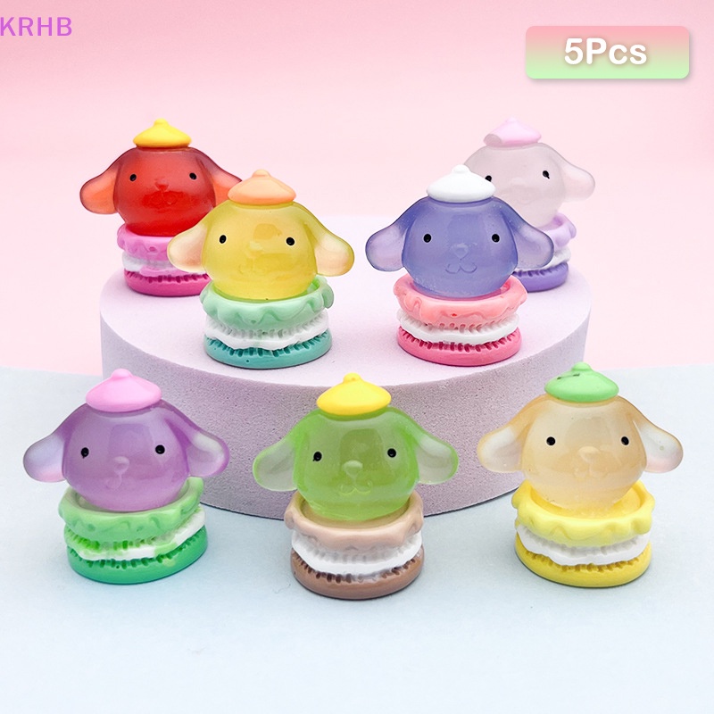 Set 5 Phụ Kiện Trang Trí Ốp Điện Thoại Hình Chú Chó Cinnamon 3D Phát Quang Độc Đáo Mới