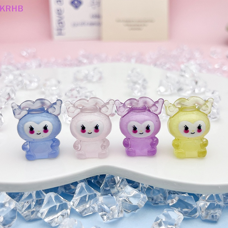 Set 10 Phụ Kiện Kẹp Tóc Hình Kem Kulomi 3D Bằng Nhựa Resin Phát Sáng DIY Mới