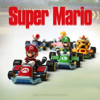 Super mario wii luigi princess 12cm pull back racer go kart car toy