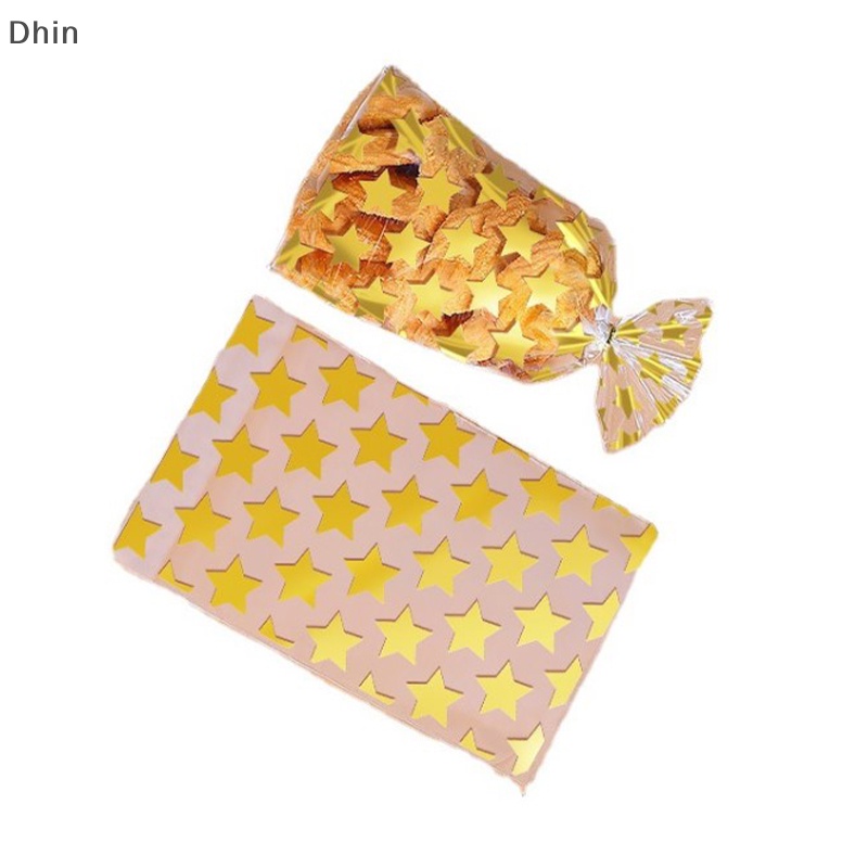 [Dhin] 100 Túi Đựng Bánh Kẹo Sinh Nhật 8X10 + 3cm Hình Ngôi Sao Trong Suốt Tự Dính DIY