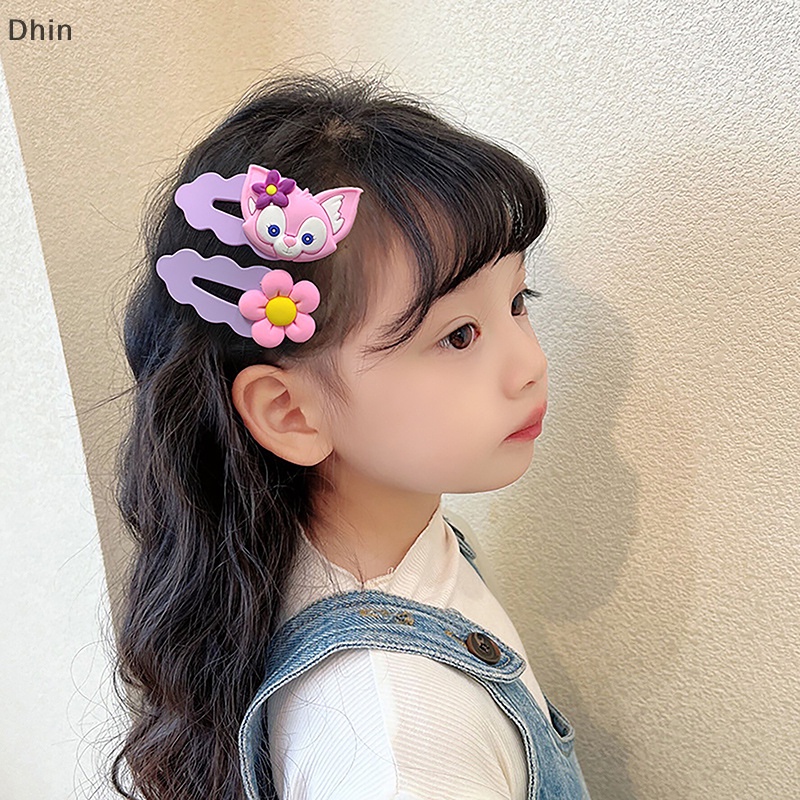 Set 5 Kẹp Tóc Hình Trái Tim / Gấu / Thỏ Hoạt Hình Dễ Thương Cho Bé Gái