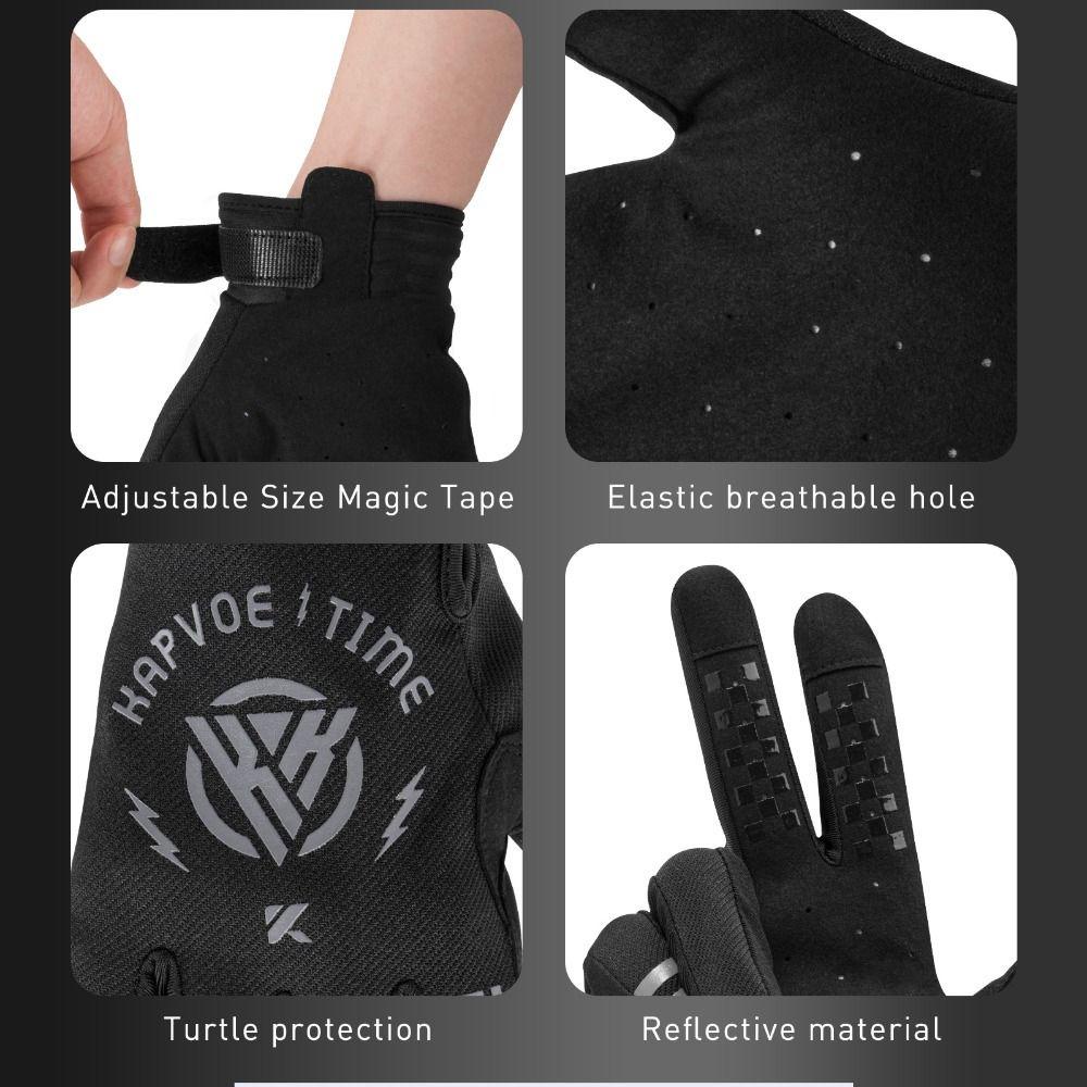 Găng Tay Lái Xe Đạp Leo Núi Unisex Chống Nước Giữ Ấm Ngón Tay Toàn Diện