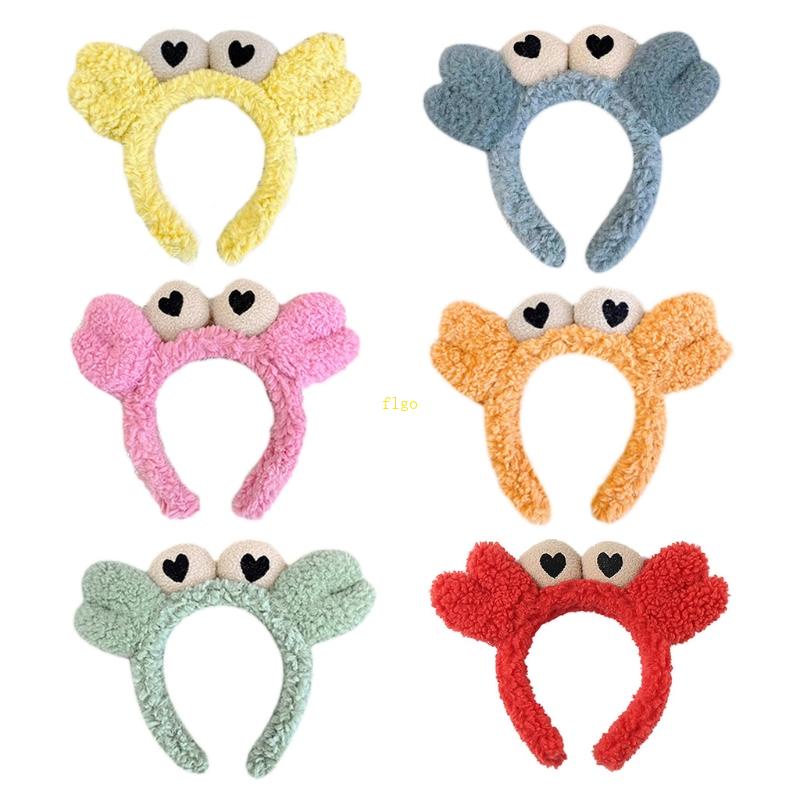 Flgo Băng Đô Bằng Vải Lông Hình Cua Mắt To Dễ Thương Để Rửa Mặt / Trang Điểm / Tập Yoga / Thể Thao /