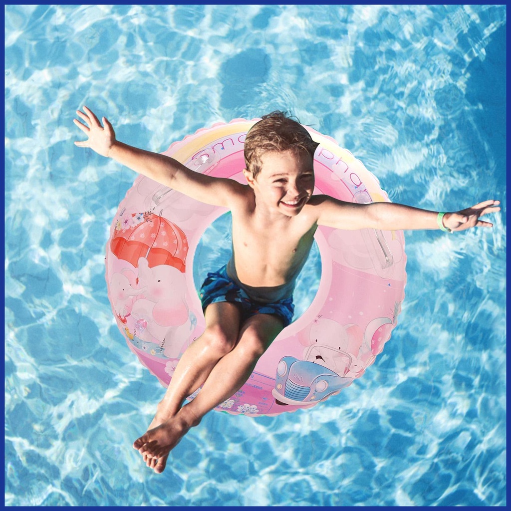 Phao Bơi Bơm Hơi Bằng PVC In Họa Tiết Hoạt Hình Dễ Thương Gọn Nhẹ Tiện Dụng