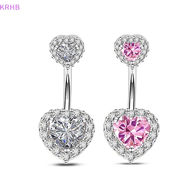 Khuyên Rốn Hình Trái Tim Bằng Thép Không Gỉ Thời Trang Dành Cho Nữ Mới